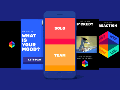 BangDetector 3d animation color game gif ios minimal mockup presentation ui ux