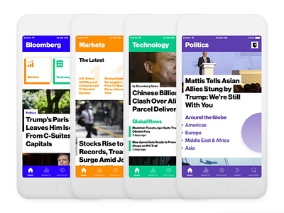 Bloomberg Lifting app application bloomberg colorful design ios iphone mobile news product ui ux