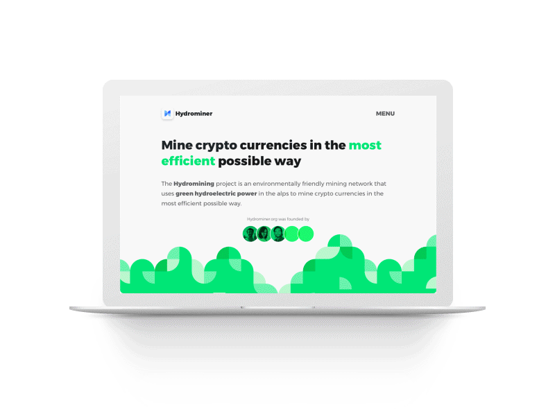 Hydrominer animation bitcoin colorful cryptocurrency design flat illustration landing page minimal mining motion ui