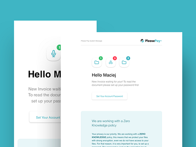 PleasePay Email Notifications finance fintech mail mobile newsletter notifications onboarding redesign