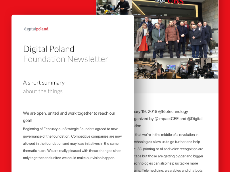 DigitalPoland - Newsletter desktop newsletter ui ux clean minimal email landing layout web design
