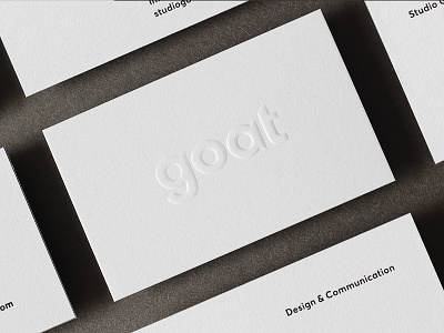 Studio Goat businesscards custom embossing hotstamping identity lettering letterpress logo minimal simplicity typeface wordmark