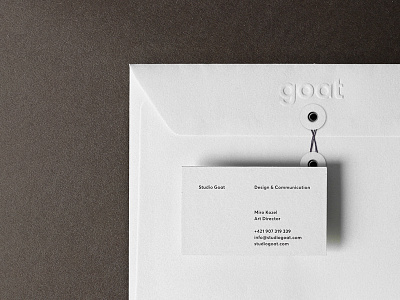 Studio Goat businesscards custom embossing hotstamping identity lettering letterpress logo minimal simplicity typeface wordmark
