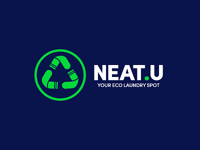 NEAT.U — logo for the eco loundry spot branding design identity logo logotype neat