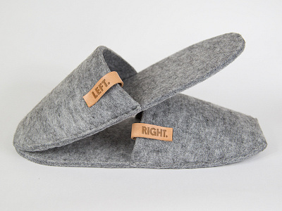 RIGHT/LEFT slippers — product design