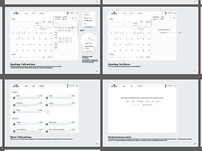 Online Reservations Interface. Wireframes. wireframes