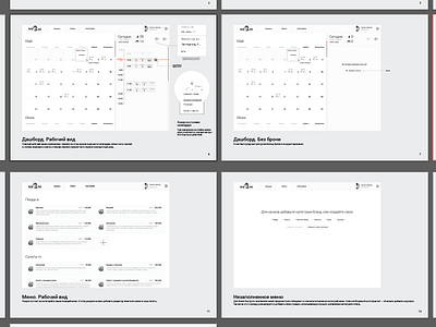 Online Reservations Interface. Wireframes.