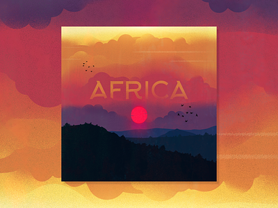 Pablo Poblado - Africa album art art direction artwork cover cover art cover artwork design digital art illustration illustrator landscape sunset