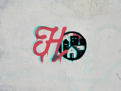 InThaHouse - Logo Stencil 3d graffiti hip hop logo rap stencil street