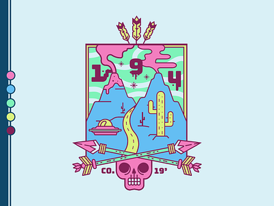 194 - Roadagain arrow art design illustraion illustrator pastel road shirt design skull vulcano