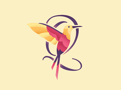 Quinti art artwork bird branding design hummingbird illustration logo pastel