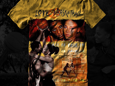 Nu V-neck T-Shirt Mockup of "Love & Basketball" apparel branding clothing design graphic design illustration logo t shirt typography vector