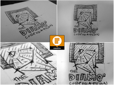 Raw Pencil+Pen Sketchbook Doodles - The Diamo' Corporation branding design graphic design illustration logo typography vector