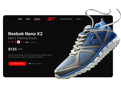 Shoe Brand Website Template UI