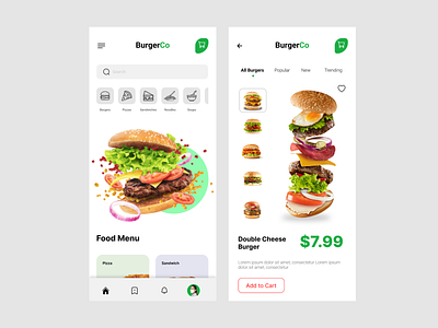 Burger Company - Mobile UI concept design mobile app mobileui ui