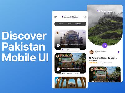 Discover Pakistan Mobile UI concept design discover mobile app mobileui pakistan ui