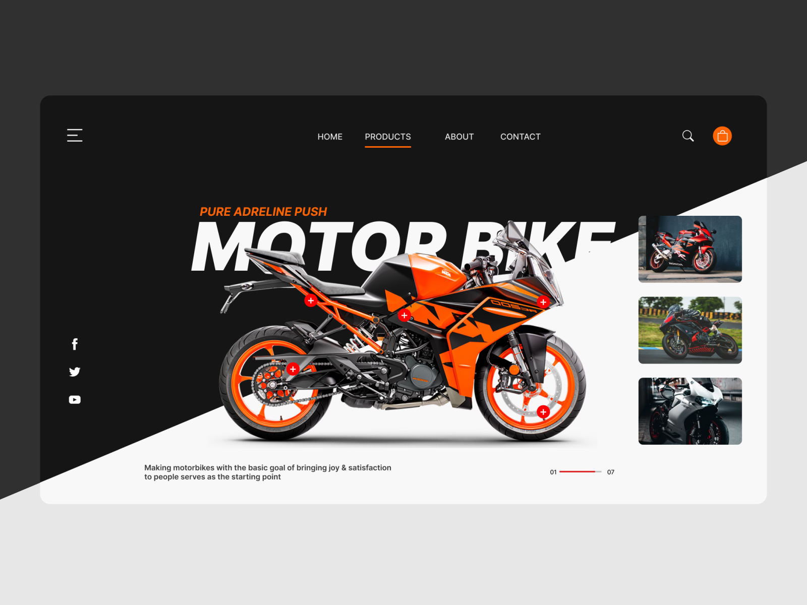 Motor Bike Website- Concept UI by Syed Ali Hussain Rizvi on Dribbble