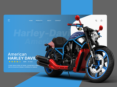 Motor Bike Website- Concept UI american bike bikes chopper concept design harley harleydavidson ui web