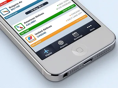 Flightapp Shot app blue button dashboard flight icons ios iphone menu navigation ui