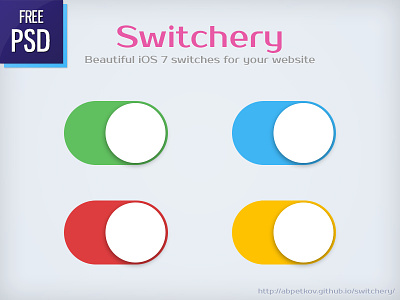 Switchery - Beautiful iOS 7 switches for your website checkbox flat freebie ios ios 7 psd psddd switch ui