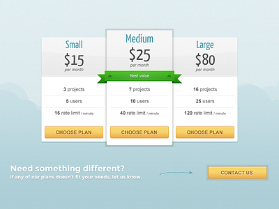 Pricing table best value button error featured plan price pricing project rate limit ribbon table user