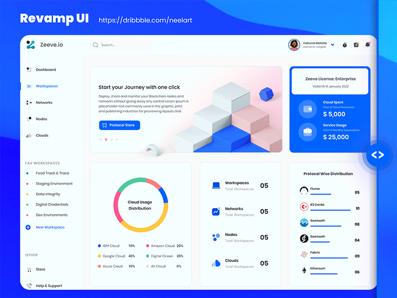 UI Revamp of Zeeve Webapp (Blockchain Deployment Platform)