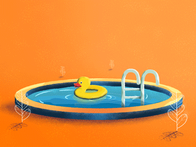 Little Duck 2d animated gif animation character character animation duck gif pool summer water
