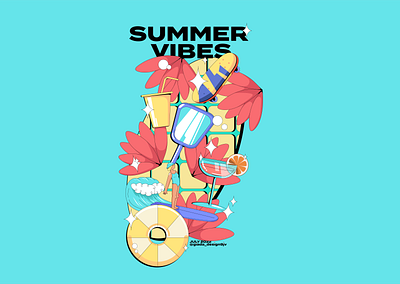 Summer Vibes graphic design illustration typography