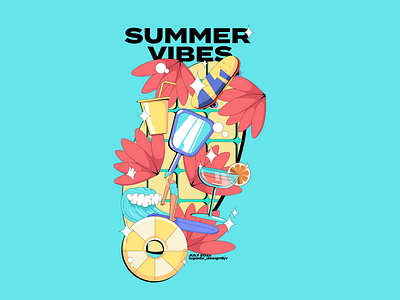 Summer Vibes graphic design illustration typography