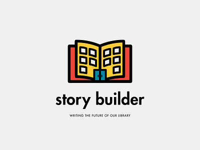 Story Builder Campaign Logo Design, 2019 branding campaign capital campaign design illustration kids library library graphic design library logo logo public library vector