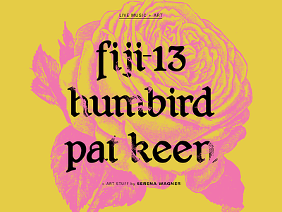 Fiji-13 + Humbird + Pat Keen Gig Graphics, 2018 1970 70s band bands concert design drawing gig poster illustration music poster typography