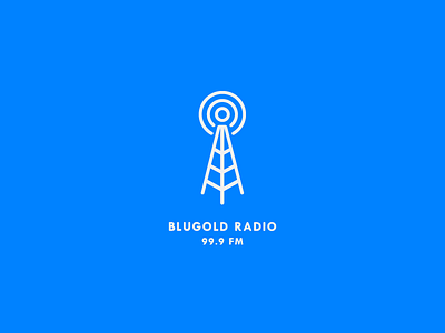 Blugold Radio Logo badge blugold brand branding icon iconography logo logo design mark music radio radio station