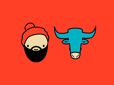 Paul & Babe Illustration babe the blue ox drawing forest graphic illustration lumberjack northwoods paul bunyan sketch woods