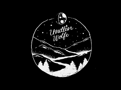 Undlin & Wolfe Illustration calligraphy drawing forest illustration lettering moon nature northwoods pen and ink script sketch