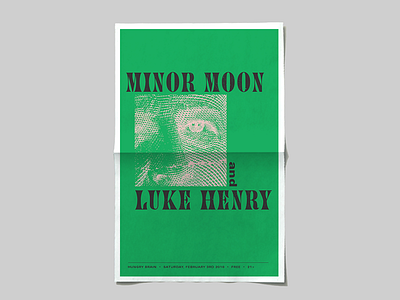 Minor Moon + Luke Henry Gig Poster 1970 band design chicago concert design gig poster graphic design music poster typography vintage