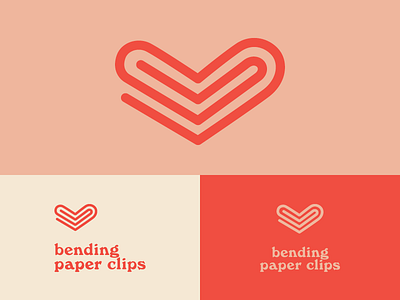 Bending Paper Clips Logo + Icon Design brand branding heart icon iconography logo logo design mark old school sex ed sexual health typography