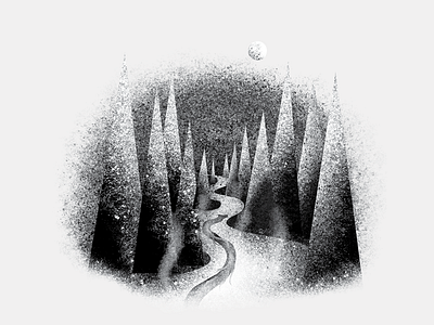 Volume One Magazine Editorial Illustration design dragon editorial illustration forest graphic illustration photoshop spooky texture winter woods