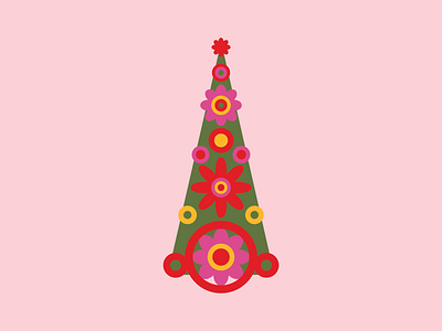 Groovy Holiday Tree Illustration, 2019