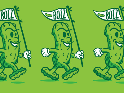 Pickle Boiz boiz character cucumber design doodle drawing flag green illustration mascot pickle pickle boiz walking