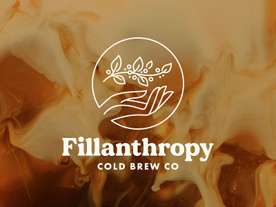 Fillanthropy Cold Brew Co branding coffee coffee bean cold brew community giving growth hand logo plant