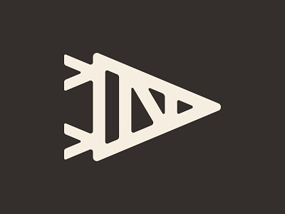 Neighborhood Print Co. branding logo monoline n pennant simple thick lines triangle