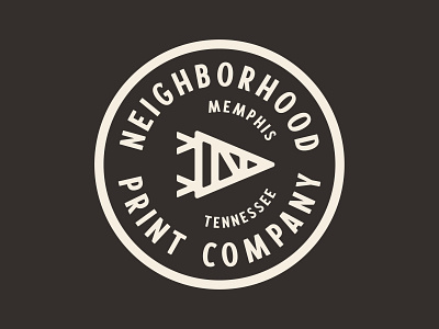 Neighborhood Print Co. branding logo monoline n pennant thicklines triangle