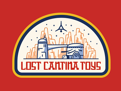 Lost Cantina Toys batuu branding cantina futuristic identity illustration lettering logo memphis space star wars tennessee typography