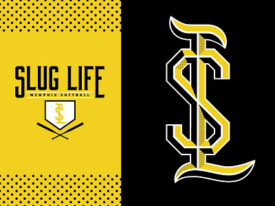 Slug Life Softball logo monogram softball sports