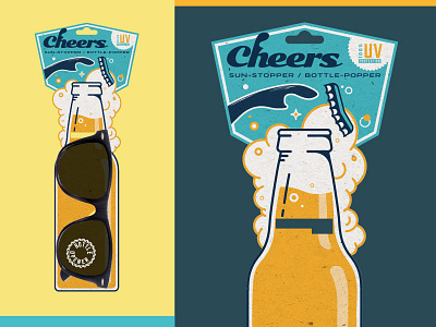 Cheers Sunglasses Packaging beer beverage bottle opener bottle top packaging shades sunglasses