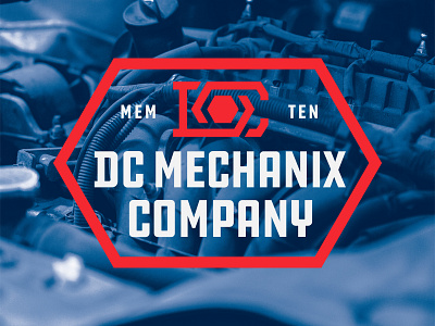 DC Mechanix Company auto blue collar branding logo mechanic shop tool