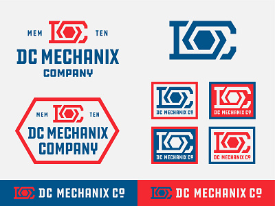 DC Mechanix Company auto blue collar branding logo mechanic shop tool