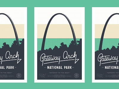 Gateway Arch Poster arch gateway arch hand lettered national park poster script stl typography