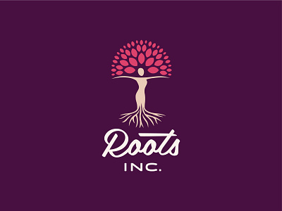 Roots Inc. branding female femininie figure identity jackson logo logo mark nature roots script tennessee tree