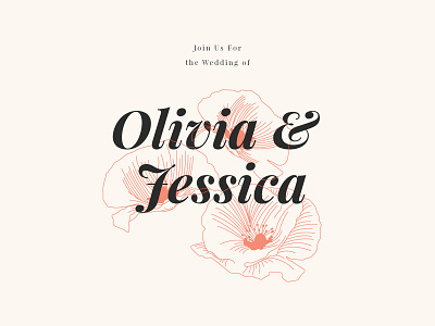 Wedding Invites design flower flowers illustration inivitations poppies typography vector wedding
